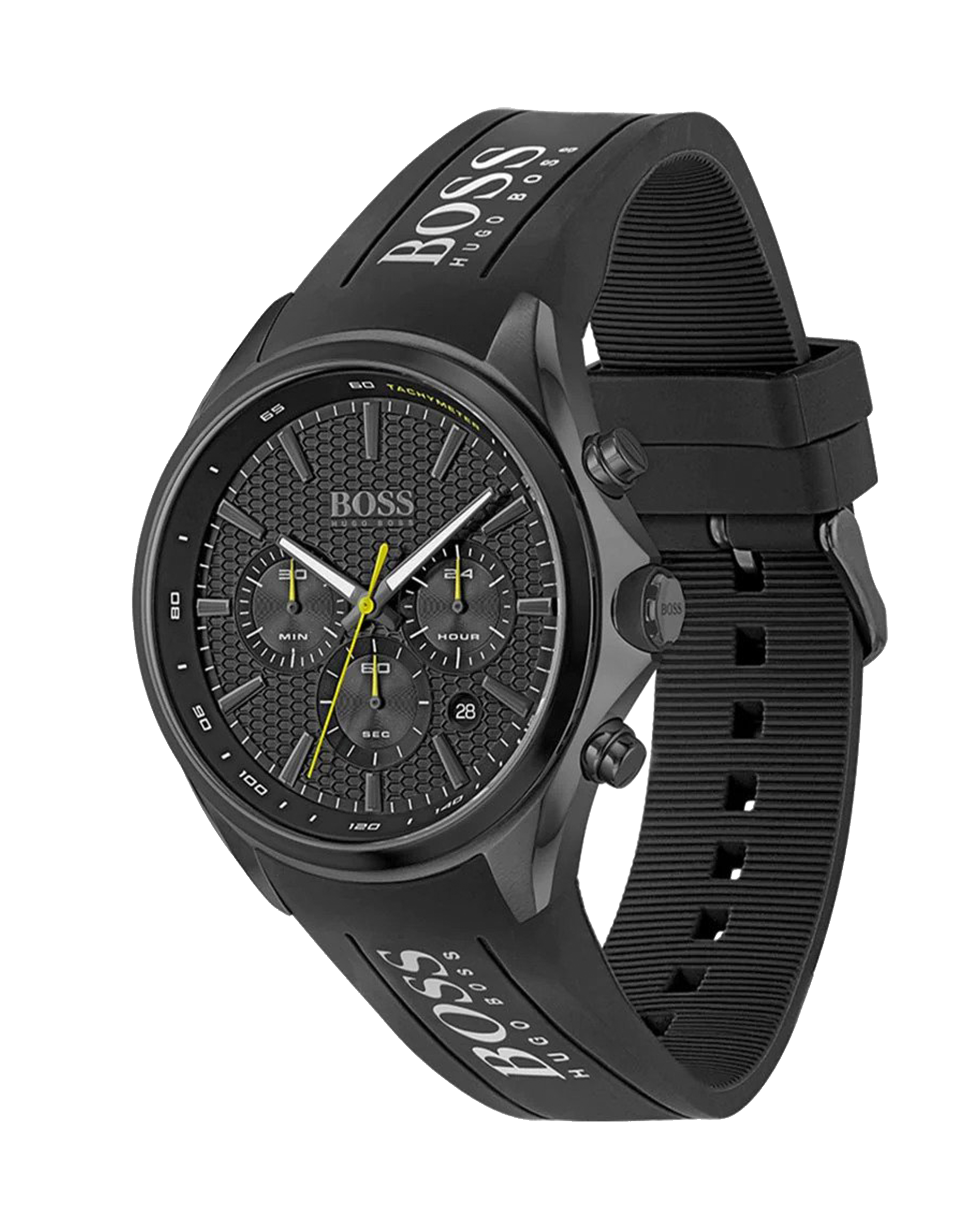 Hugo Boss Distinct Black Dial Black Silicone Strap Watch for Men - 1513859