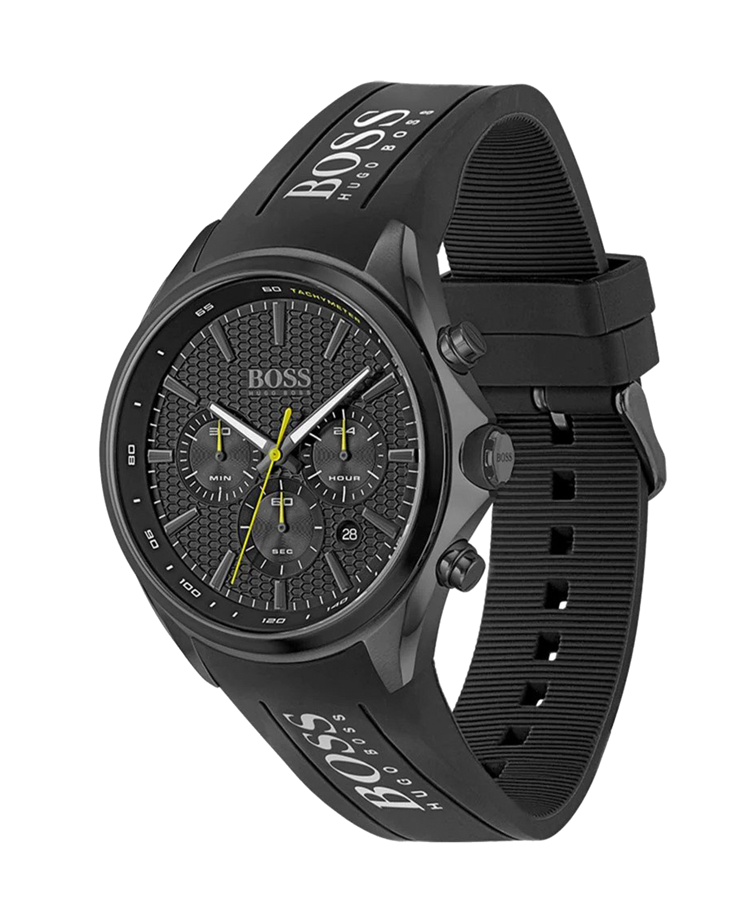 Hugo Boss Distinct Black Dial Black Silicone Strap Watch for Men - 1513859