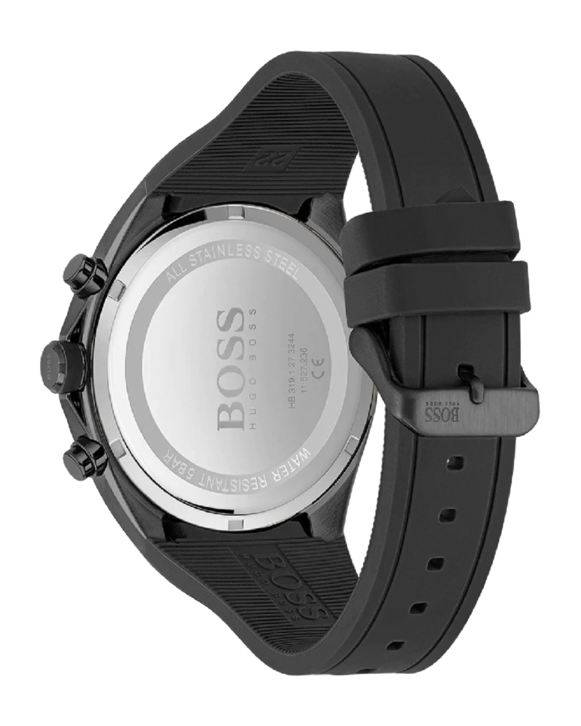 Hugo Boss Distinct Black Dial Black Silicone Strap Watch for Men - 1513859