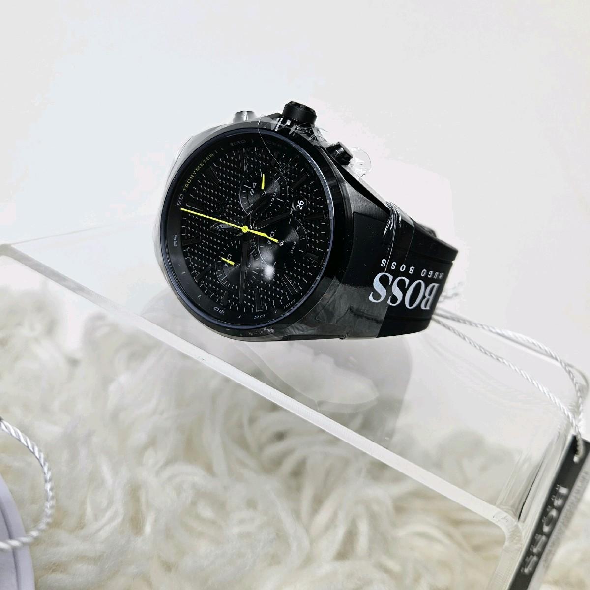 Hugo Boss Distinct Black Dial Black Silicone Strap Watch for Men - 1513859